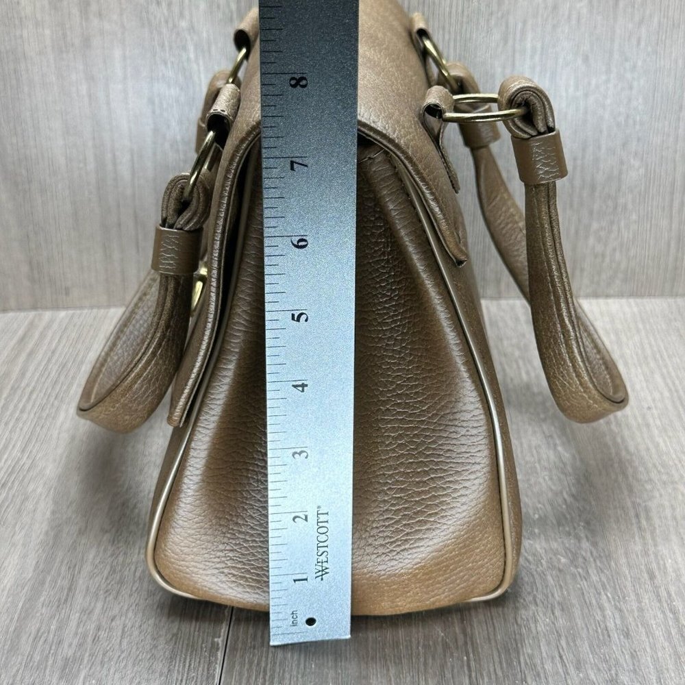 Vintage Jaclyn USA Shoulder Bag Womens Stand Alone Turn Lock Gold Plated Brown - Picture 10 of 11